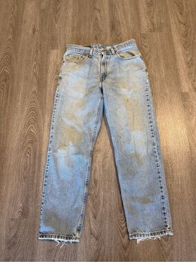 Vintage 1990s Levis 550 Relaxed Fit Light Wash Denim Jeans Made in USA 33x30